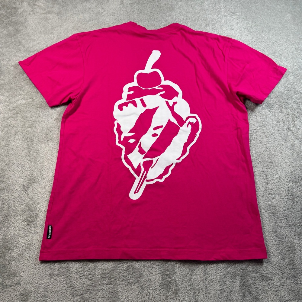 Icecream Billionaire Boys T-Shirt Mens Large Pink Soft Serve Short Sleeve